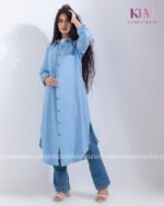 ⁦شميز طويل كتان (بيبي بلو)⁩ - الصورة ⁦2⁩