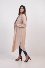 ⁦شميز طويل كتان (بيج)⁩ - الصورة ⁦3⁩