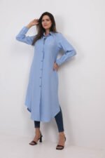⁦شميز طويل كتان (بيبي بلو)⁩ - الصورة ⁦5⁩